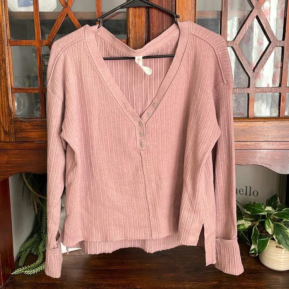 Anthropologie Mauve Long Sleeve Top